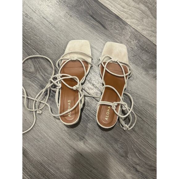 ALOHAS Paloma Lace Up Heeled Sandals Size 8 EU 39 EUC - Picture 2 of 6